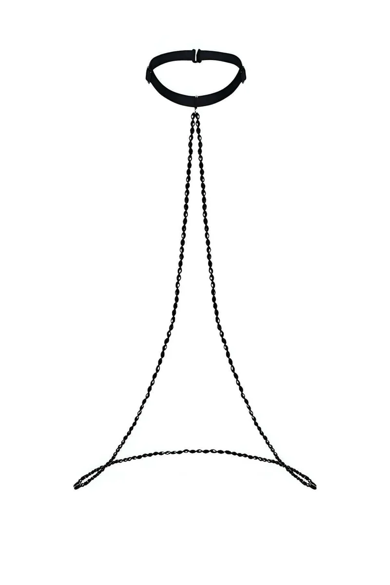 Siyah boncuk detaylı choker