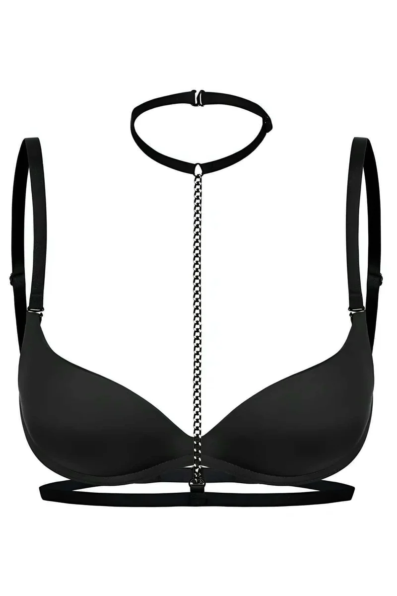 Sexy Chest Harness Lingerie with Choker and Body Chain