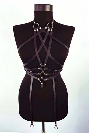 Adjustable Faux Leather Body Harness – Strap & Garter Lingerie