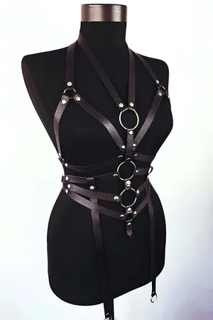 Leather Body Harness for Women - Adjustable Strappy Faux Leather