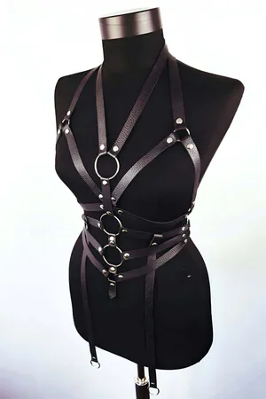 Leather Body Harness for Women - Adjustable Strappy Faux Leather