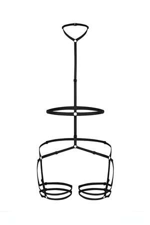 Sexy Body Harness Lingerie with Halterneck & Thigh Garters