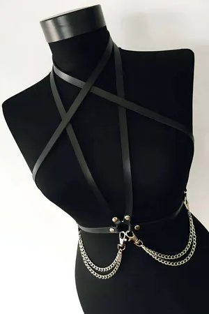 Chest Harness for Women - Faux Leather Adjustable Body Chains