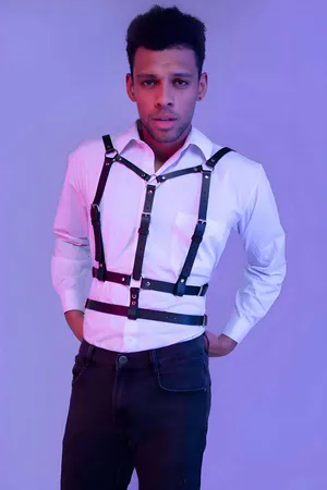Men's Chest Harness for Style & Statement | Adjustable Faux Leather