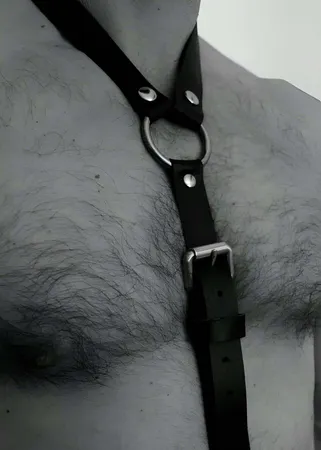 Men's Faux Leather Harness - Adjustable Chest Body Straps