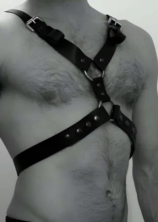 Mens Harness – Adjustable Faux Leather Chest Body Harness for Men