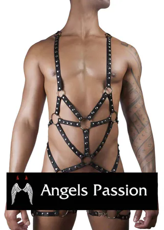 Men's Studded Body Harness – Premium Faux Leather & O-Rings