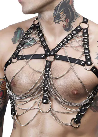 Men's Elastic & Chain Body Harness