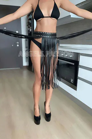 Faux Leather Fringe Skirt with Studded Waistband