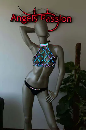 Glow Reflective Harness Top - Iridescent Rave Festival Wear