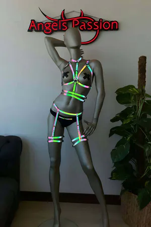Iridescent Reflective Harness Set for Raves & Festivals
