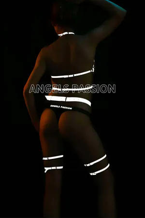 Reflective Harness Set Lingerie - Clubwear Glow Body Garter Kit