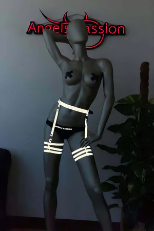 Reflective Leg Harness Garter - White Glow Festival Wear