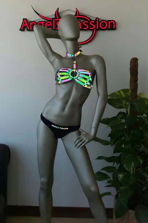 Reflective Harness Bra Top – Iridescent Rave Festival Wear