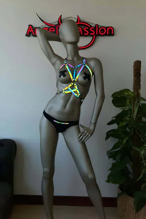 Reflective Harness Top for Rave Festivals and Nightlife