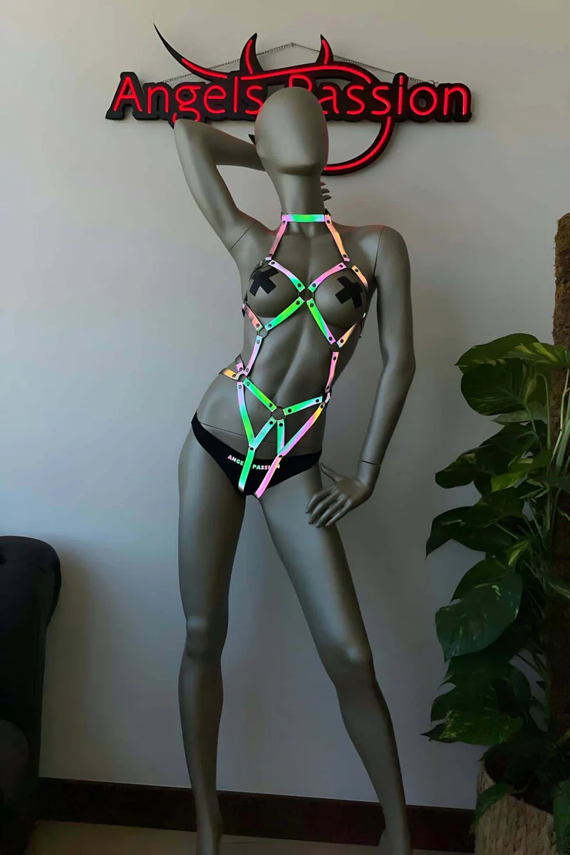 Festival Harness Outfit Detail View Iridescent