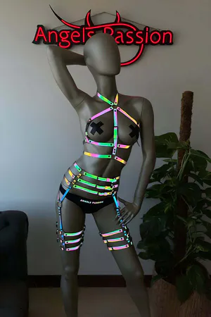 Reflective Harness Set for Raves, Festivals, & Clubwear Nights