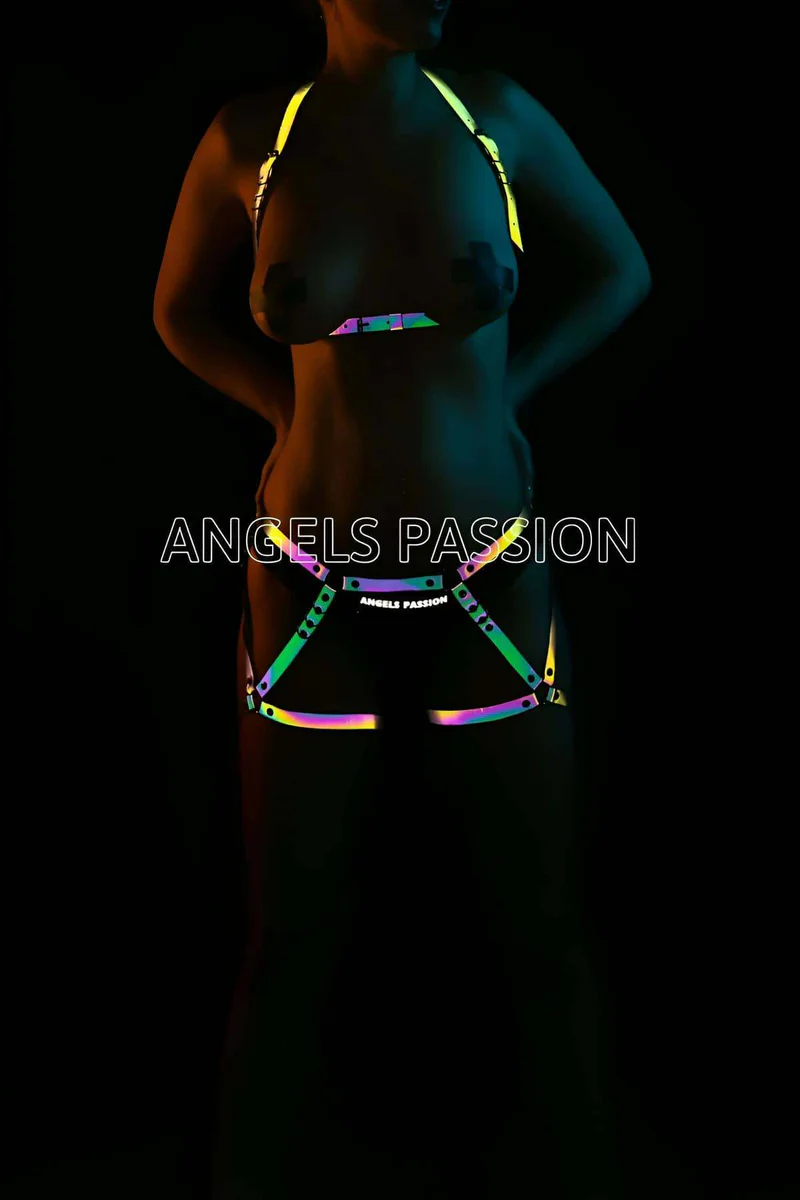 Reflective Harness Set | Holographic Rave Festival Outfit
