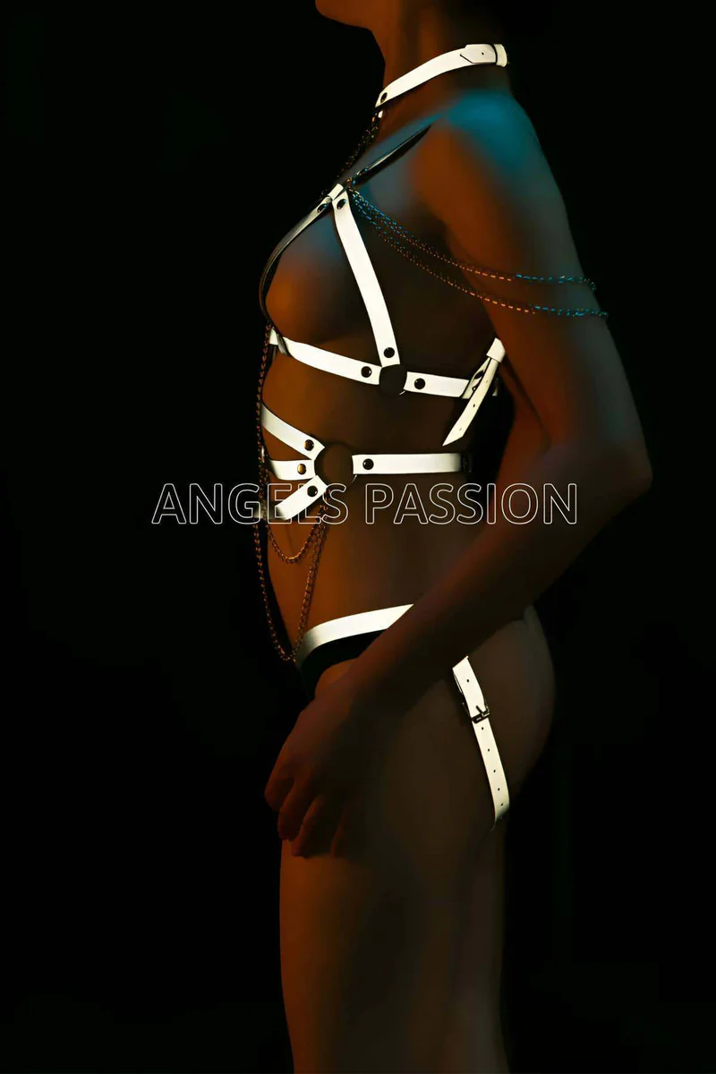 Reflective Harness Body Set with Chains | Rave & Festival Wear