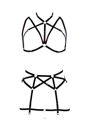 Sexy Harness with Chest and Garter Belt - APFT161