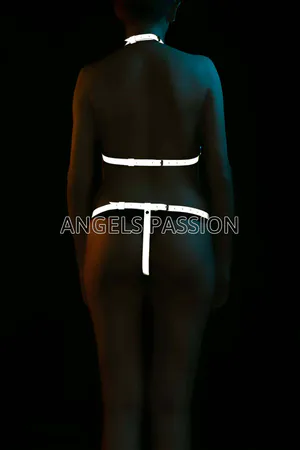 Reflective Harness Bra Set - Sexy Clubwear Festival Outfit