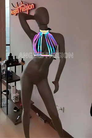 Rainbow Reflective Harness Top - Luminous Festival Body Wear