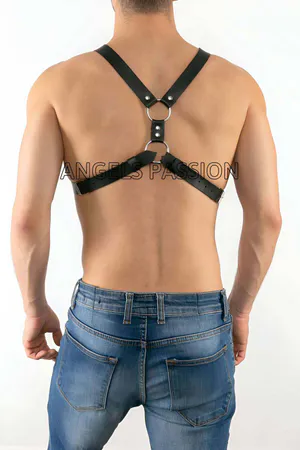 Men's Leather Harness on Chest - Sexy Men's Fancy Clothing - Men's Underwear - APFTM13