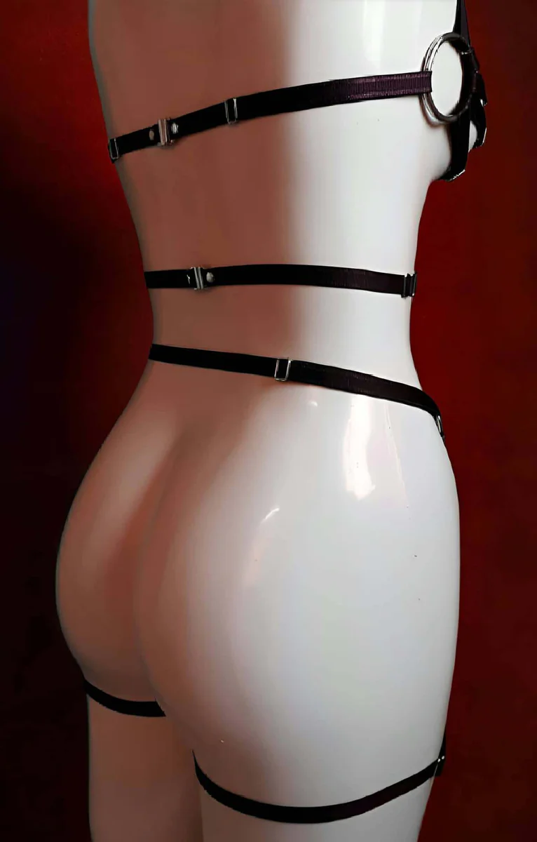 Adjustable Full Body Harness with Garters | Women's Lingerie