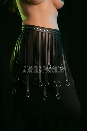Harness Skirt with O-Ring Fringe - Faux Leather Tassel Mini Skirt
