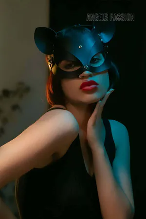 Leather Cat Mask - Leather Mask - Sexy Mask - APFT558