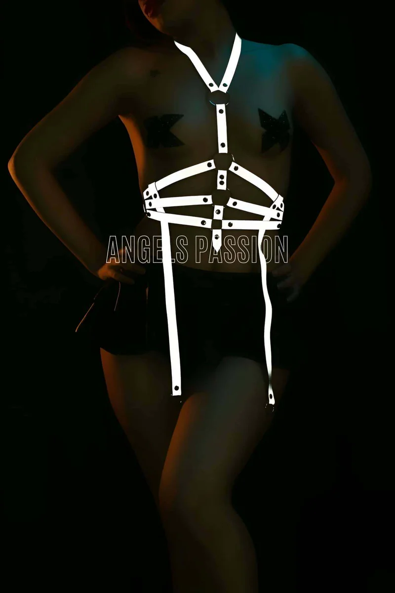 Reflective Body Harness Set for Women - Adjustable Rave Outfit