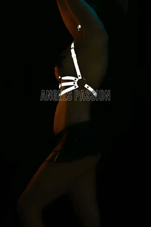 Reflective Chest Harness with Choker Collar - Rave & Festival Wear