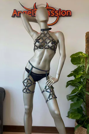 Reflective Rainbow Harness Set – Sexy Festival Rave Outfit