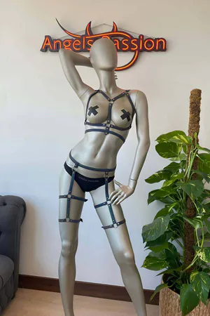 Reflective Harness Lingerie Set - Rainbow Body Cage Rave Wear