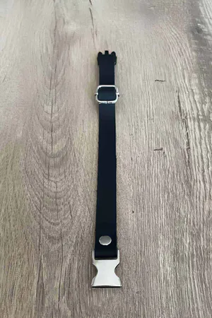 Cat Black Leather Collar, Walking Collar - NPC004