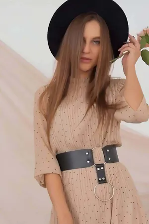 Geniş Siyah Faux Deri Kemer Kadın Büyük Altın Halka Detaylı