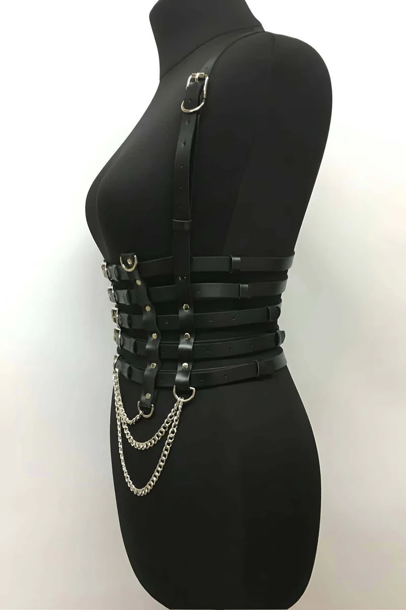 Gothic black faux leather