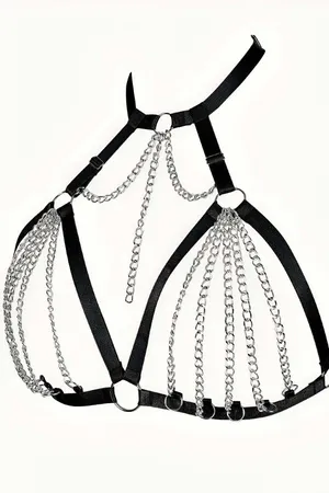 Chained Elastic Sexy Chest Harness - APFT805