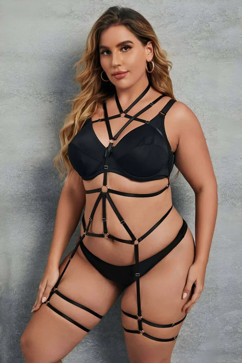 Body Harness Adjustable Plus Size Strappy Lingerie Set