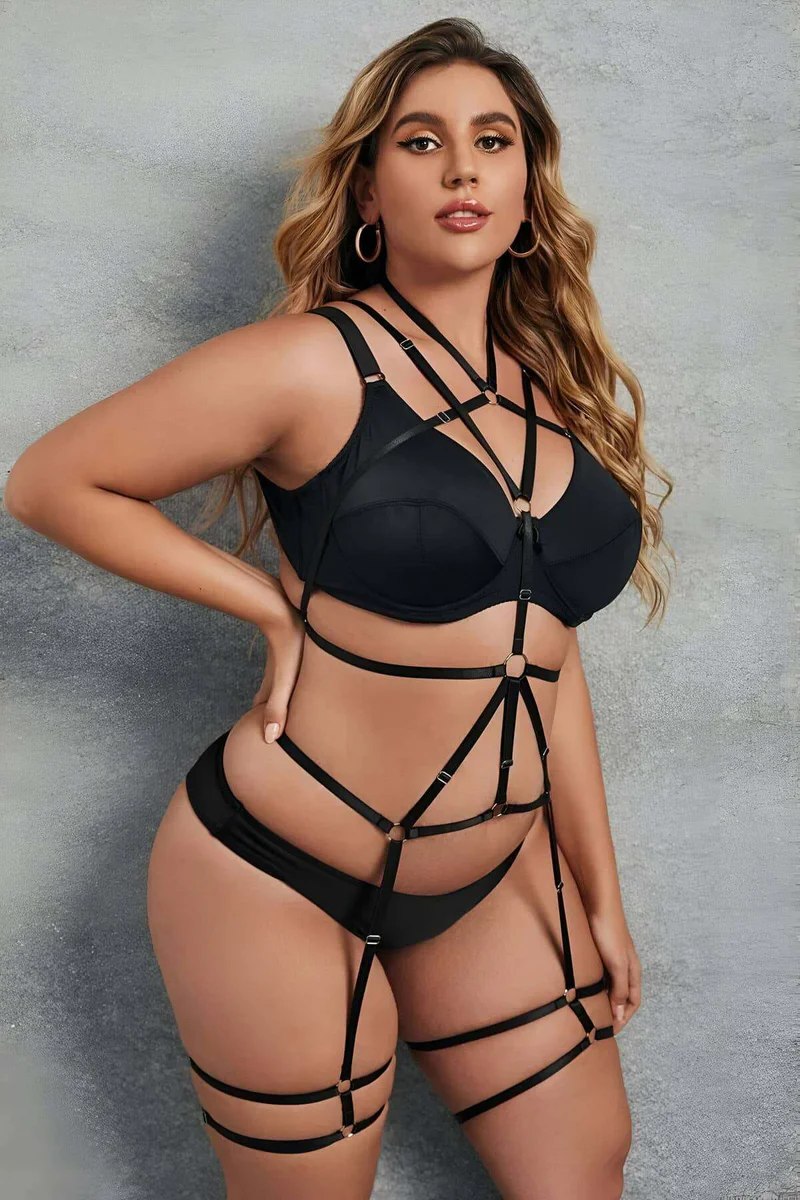 Body Harness Adjustable Plus Size Strappy Lingerie Set