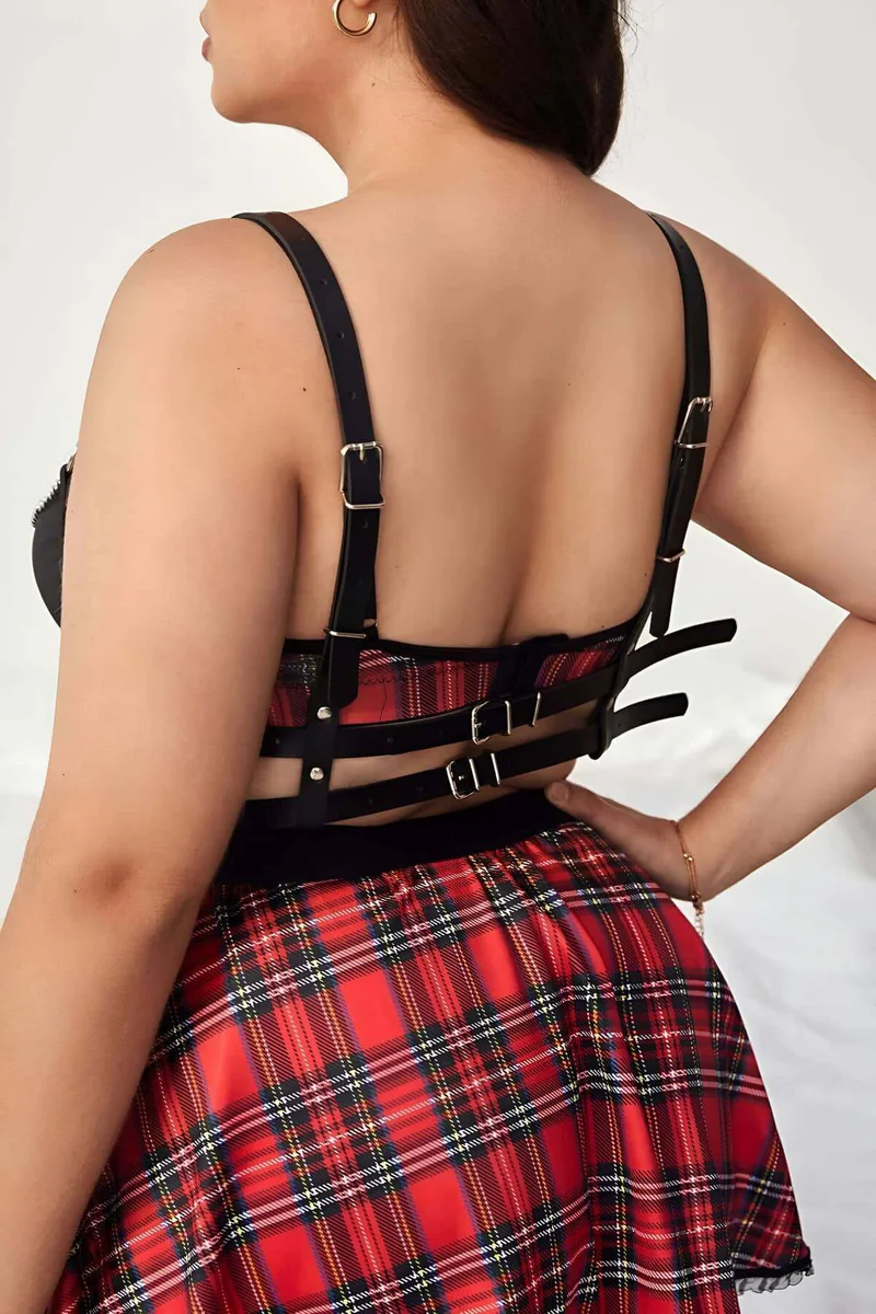 Chain Detailed Leather Chest Harness - APFT808