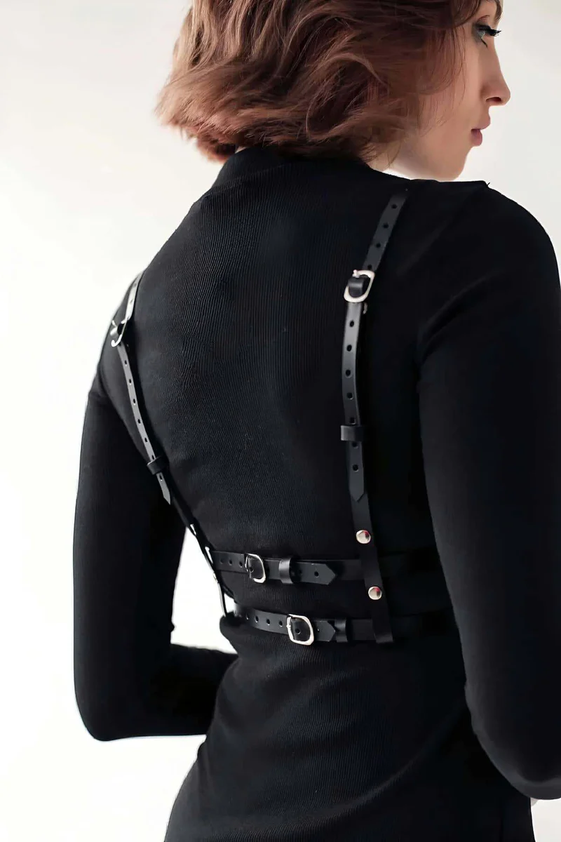 Fashion harness bustier style black