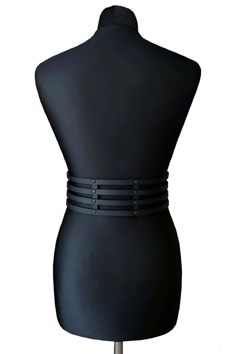 Leather Women's Leather Four Row Waist Belt - APFT910