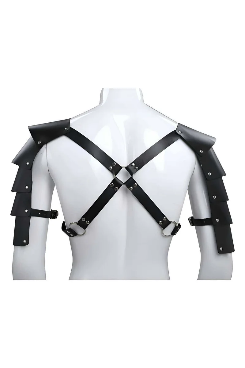 Black Shoulder Armor Harness Back View with