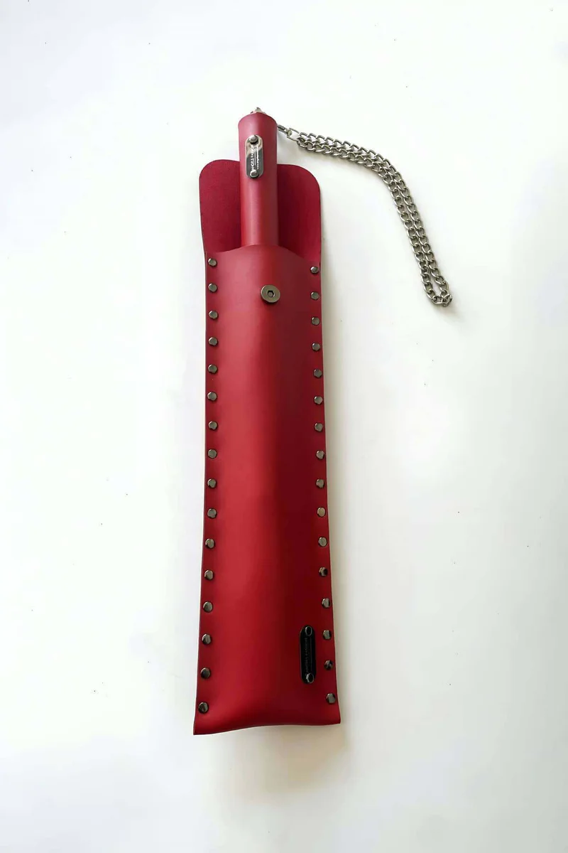 Red Faux Leather Flogger with