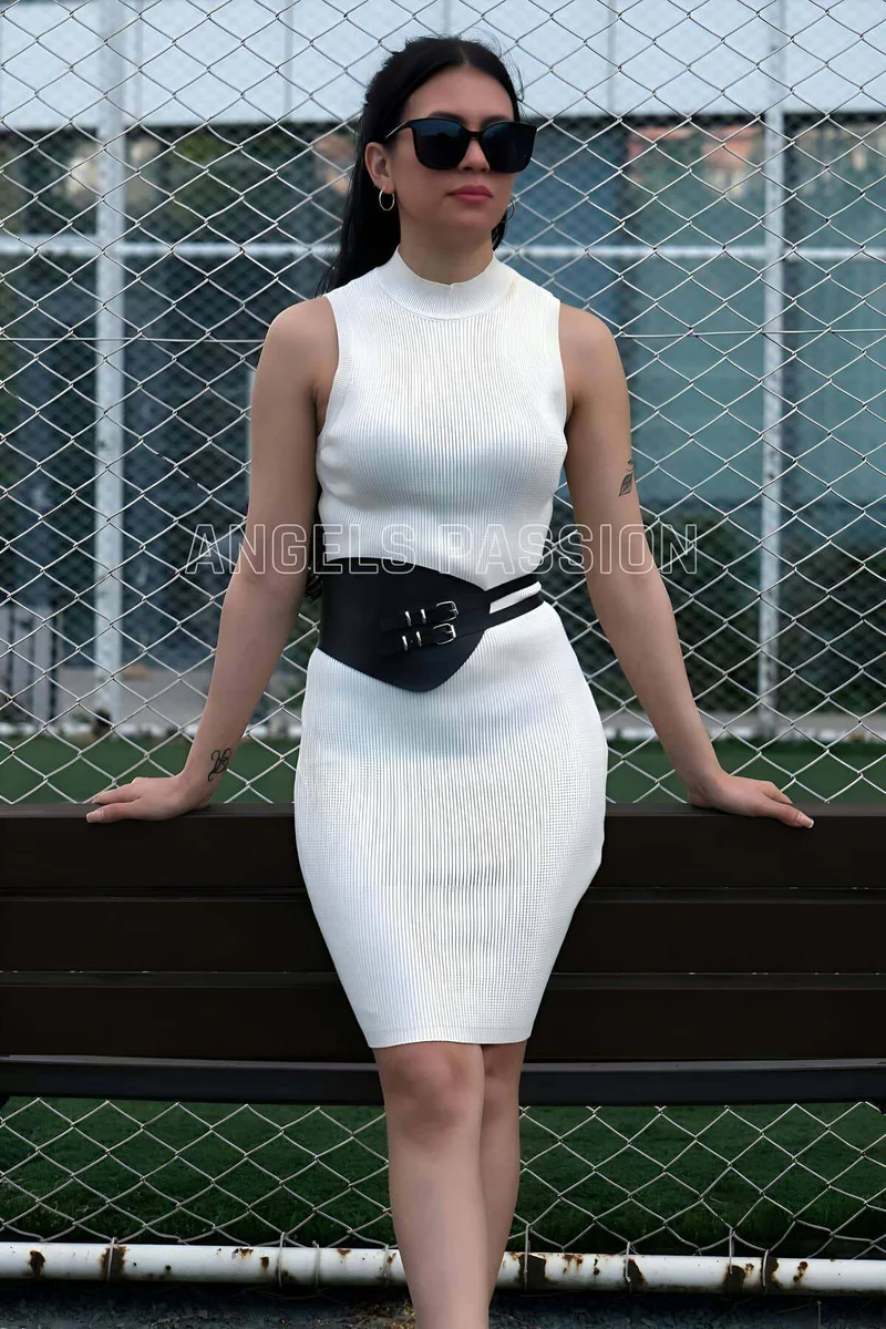 Leather Corset Belt, Elegant Dress Belt, Shirt Belt - APFT604