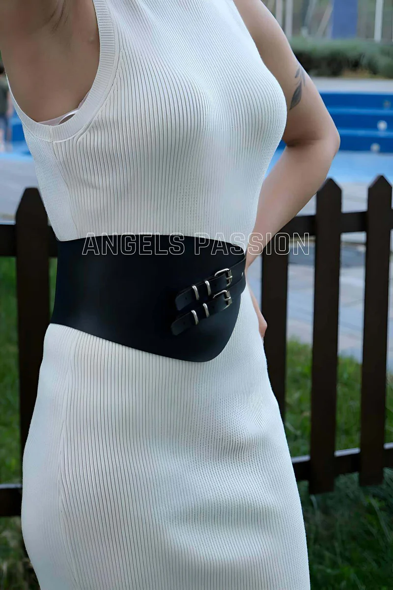 Leather Corset Belt, Elegant Dress Belt, Shirt Belt - APFT604