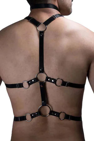 Men's Rubber Fancy Chest Harness - APFTM192