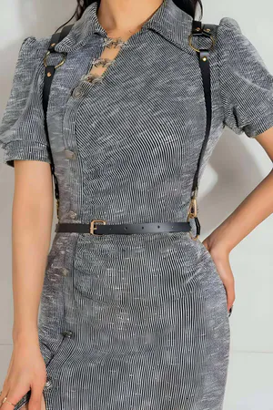 Sexy Shoulder Strap Leather Waist Belt, Clothing Accessory - APFT1180