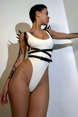 Stylish and Sexy Underbust Waist Belt Harness with Wings - APFT1097